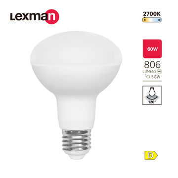 Lexman led lightbulb r80 e27 5.8w warm white