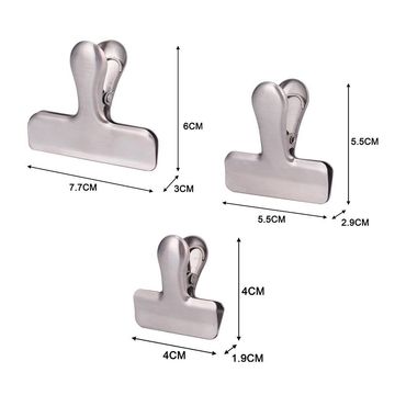 Delinia Storage Bag Clips Stainless Steel Large W7.7 X H6 X D3Cm Medium W5.5 X H5 X D2.9Cm Small W4 X H4 X D1.9Cm