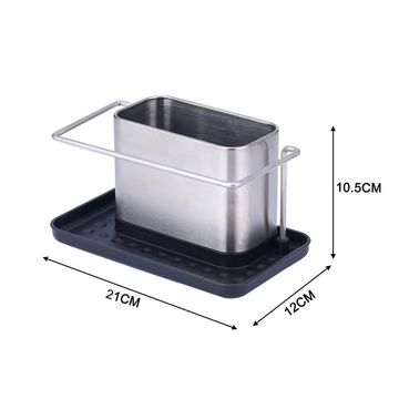 Delinia Sink Caddy Black And Silver W21 X D12 X H10.5Cm