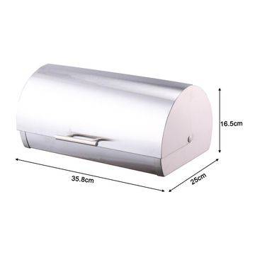 Delinia Roll Top Bread Bin Stainless Steel W35.8 X D25 X H16.5Cm