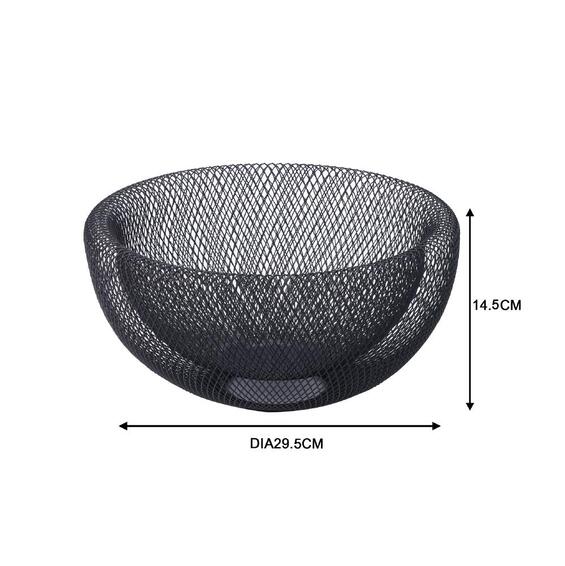 Delinia Fruit And Vegetable Basket Black Wire Large W29.5 X D29.5 X H14.7Cm