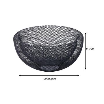 Delinia Fruit And Vegetable Basket Black Wire Medium W24.5 X D24.5 X H11.7Cm