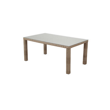  Costa Rica Rattan Patio Table Natural W100cmxL170cmxH74cm (Excludes chairs)