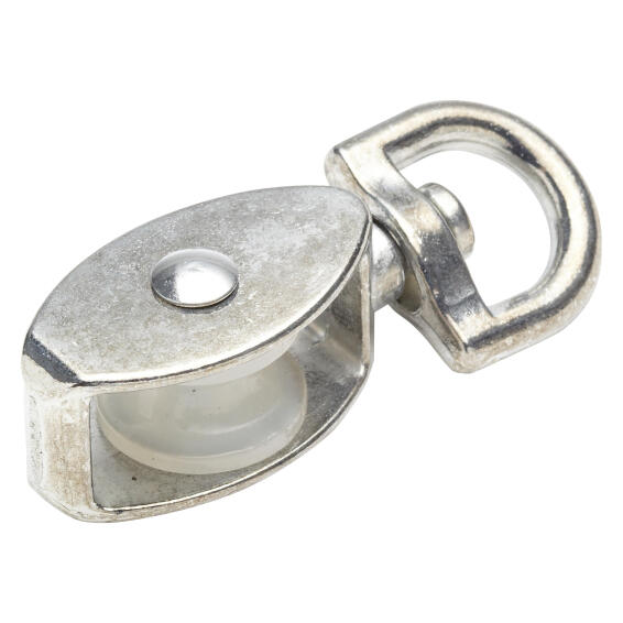 Swivel pulley with pivoting eye nickel plated 15mm 27kg for 5mm cord 2pc standers