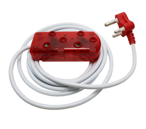 Extension cord red 10A 2x3 pin 3m