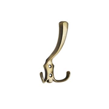 Spaceo lily double hook brass h123mmxw77mm