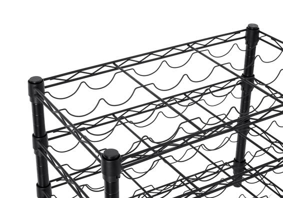 Spaceo 4 Tier Wine Rack Chrome Blk