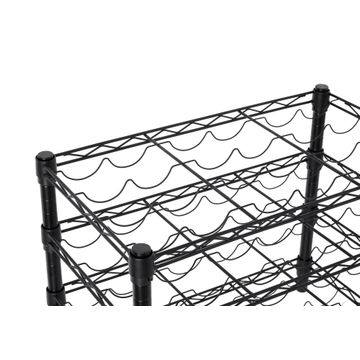 Spaceo 4 Tier Wine Rack Chrome Blk