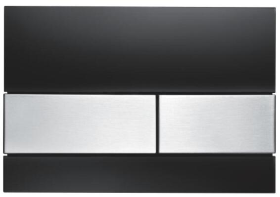 TECE SQUARE GLASS BLACK, BUTTON S/STEEL