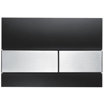 TECE SQUARE GLASS BLACK, BUTTON S/STEEL