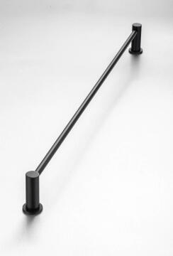 Demola black single towel rail (760mm)
