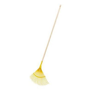 Rake, Leaf Rake, Painted Steel, Wood Handle, GEOLIA, 120cm
