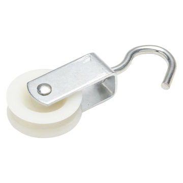 Hoist pulley with rotating hook nylon wheel 40mm 10kg for 8mm cord standers