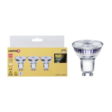 Lexman new23-setof3 light bulb lens gu10 4.8w warm white