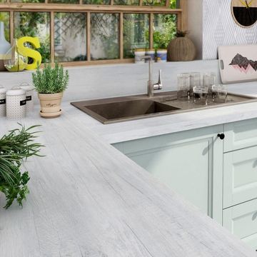 Kitchen countertop laminate L315cm x D65cm x H3,8cm planky white