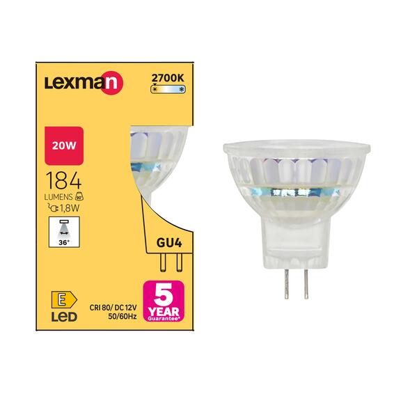 Led bulb gu4 1.8w 184lm 2700k 36d 25000h cb lexman | LEROY MERLIN South ...