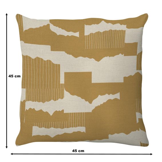 Naterial Deco Cushion Arty Polycotton 45x45cm Yellow Pecan