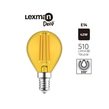 Lexman led filament light bulb g45 e14 4.5w yellow 33