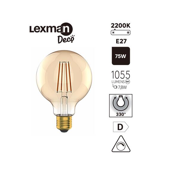 NEW23-LED FIL G95 E27 7.8W 1055LM AMBER2