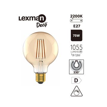 NEW23-LED FIL G95 E27 7.8W 1055LM AMBER2