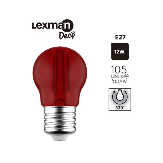 Lexman led filament light bulb g45 e27 4.5w red 