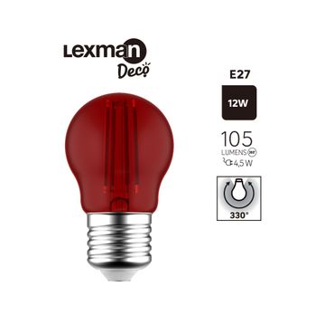 Lexman led filament light bulb g45 e27 4.5w red 