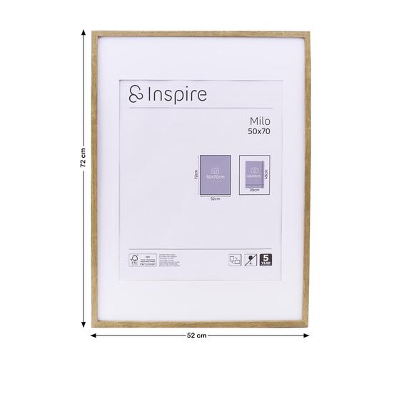 Inspire milo frame oak 50x70cm