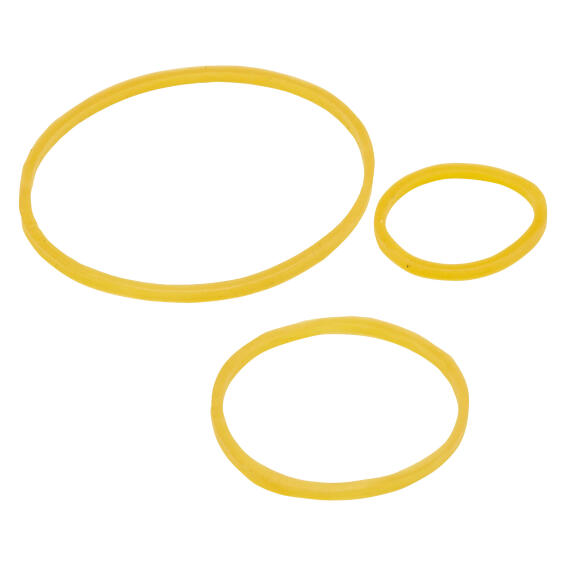 Rubber bands assorted sizes 40pc standers