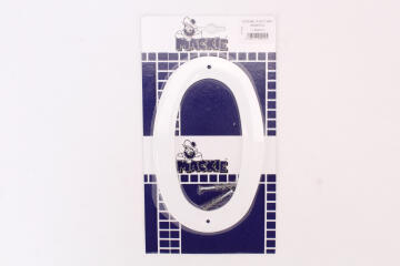 Number 0 plastic sign white mackie 200mm