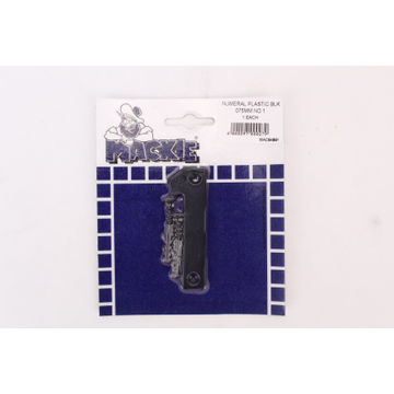 Number 1 plastic sign black 75mm mackie