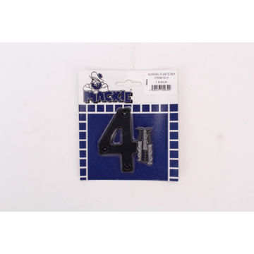 Number 4 plastic sign black mackie 75mm