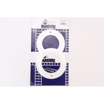 Number 8 white plastic sign 200mm mackie