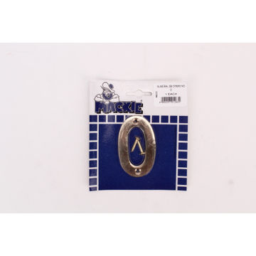 Number 0 solid brass sign mackie 76mm