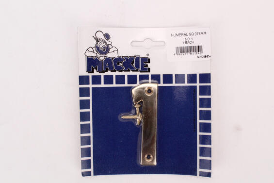 Number 1 solid brass sign mackie 76mm
