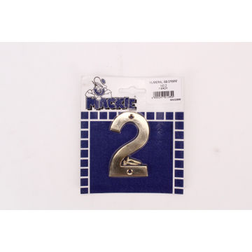 Number 2 solid brass sign mackie 76mm