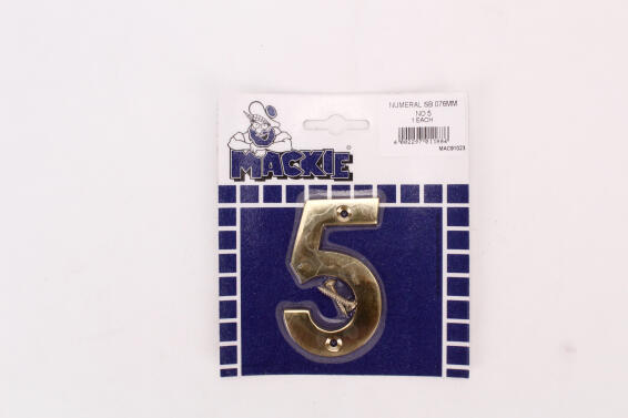 Number 5 solid brass sign mackie 76mm