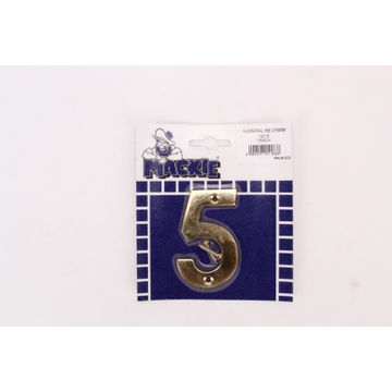 Number 5 solid brass sign mackie 76mm