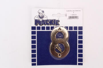 Number 8 solid brass sign mackie 76mm