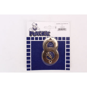 Number 8 solid brass sign mackie 76mm