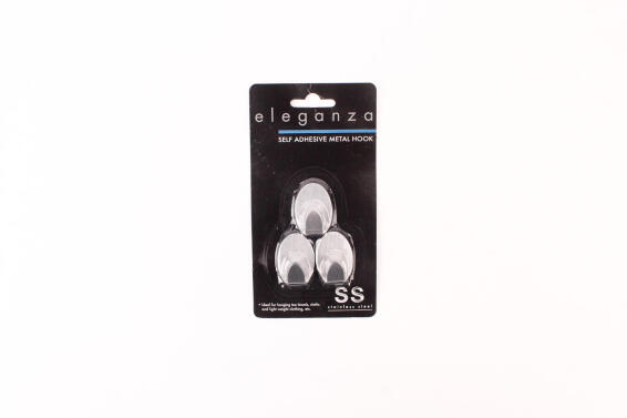 Self adhesive ss hook oval small 3pce