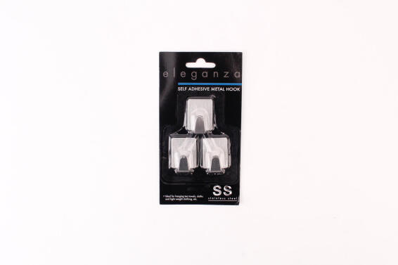 Self adhesive hook rectangle 3 piece small