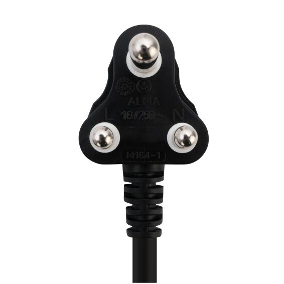 Switched Light Duty SBS Extension Cords 2 X 10A Socket 10M - Black.