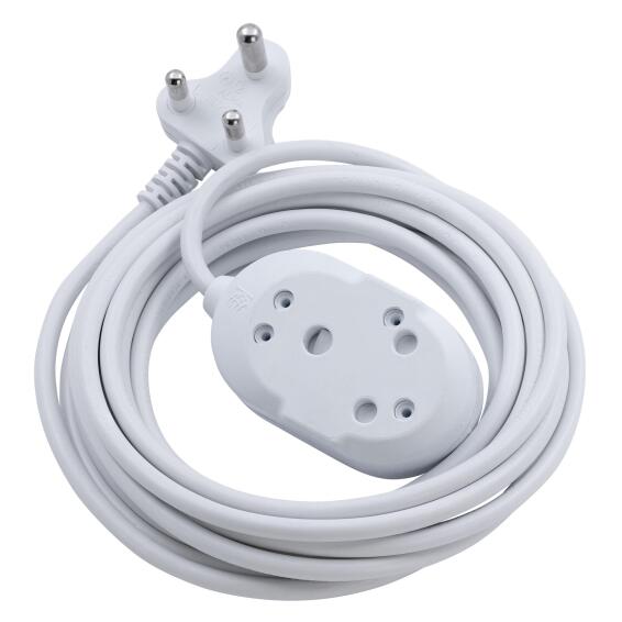 Switched Heavy Duty Btb Extension Cords 2 X 16A Socket 10M - White.
