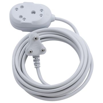 Switched Heavy Duty Btb Extension Cords 2 X 16A Socket 5M - White.