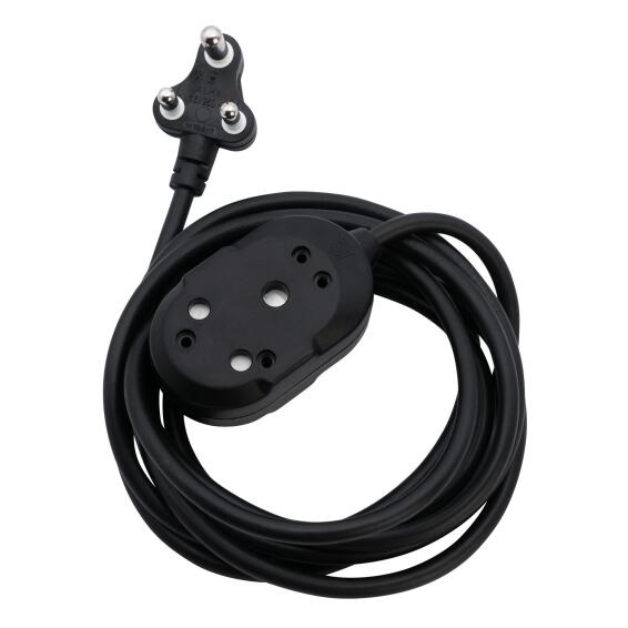 Switched Heavy Duty Btb Extension Cords 2 X 16A Socket 3M - Black.