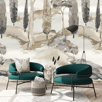 Wall paper panoramic canopy grey 159x280cm inspire