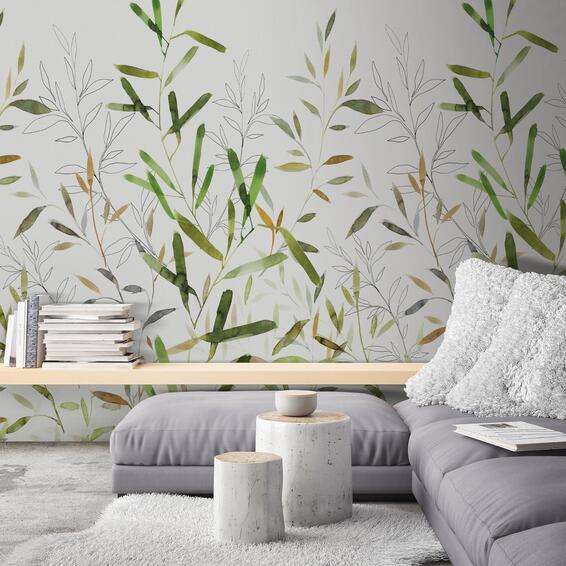 Wall paper panoramic odisha green 159x280cm inspire