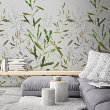 Wall paper panoramic odisha green 159x280cm inspire