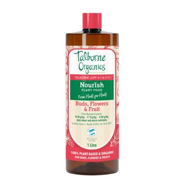 Fertiliser, Nourish Buds Flowers And Fruit, Organic Liquid, Talborne, 1 Liter