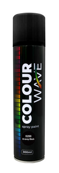 Spray Paint Hi Temp COLOURWAVE Black 300ML